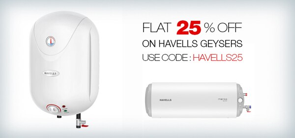 Flat 25% Off on Havells Geysers | Use Coupon - HAVELLS25