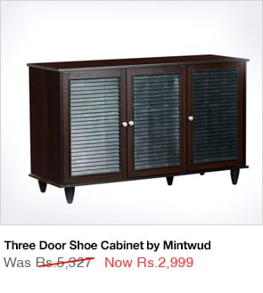 Three Door Shoe Cabinet by Mintwud