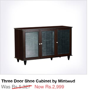 Three Door Shoe Cabinet by Mintwud