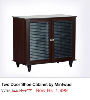 Two Door Shoe Cabinet by Mintwud